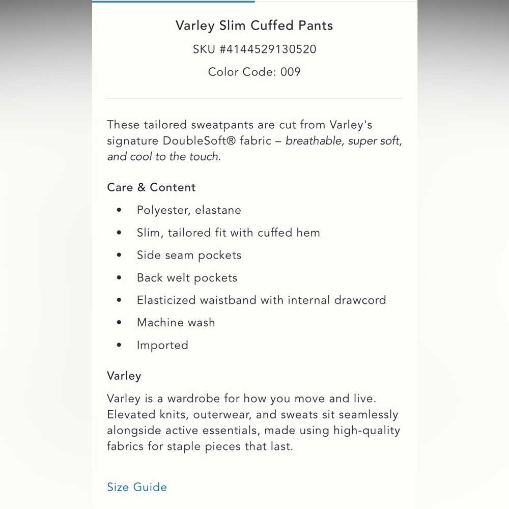 Varley slim cuff joggers - Picture 5 of 7